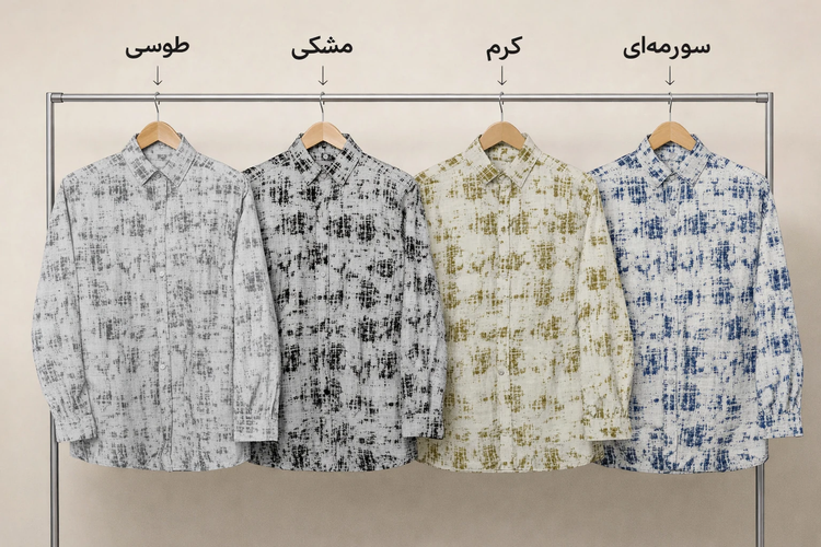 پیراهن پنبه سایز کوچک طرح دار مردانه