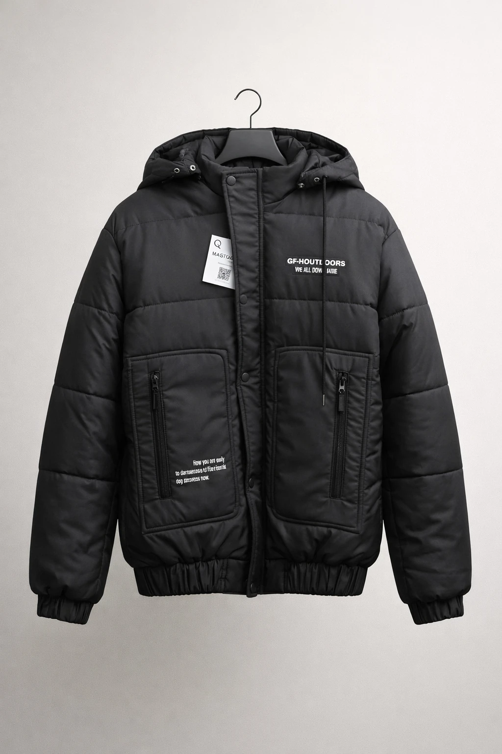 کاپشن سیلیکونی مردانه  مشکی مات