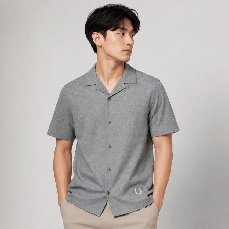 پیراهن مردانه آستین کوتاه نخ پنبه خارجی مدل ساده اندامی (Slim Fit) خنک و سبک