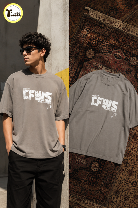 تیشرت باکسی مدل CFWS جنس پنبه ماکان