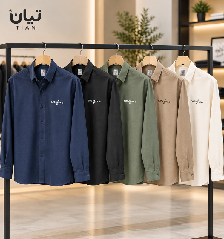 پیراهن مردانه باکسی بزیاق آستین بلند